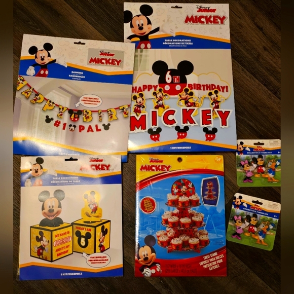 Disney Mickey Mouse lot of 6 party decorations NEW - Picture 1 of 7